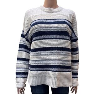 Thread & Supply Blue, Grey, and Cream  Crew Neck Pull Over Sweater Small